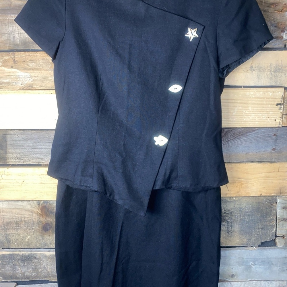 Evan Picone Classic Black Dress size 8P Vintage 1990’s